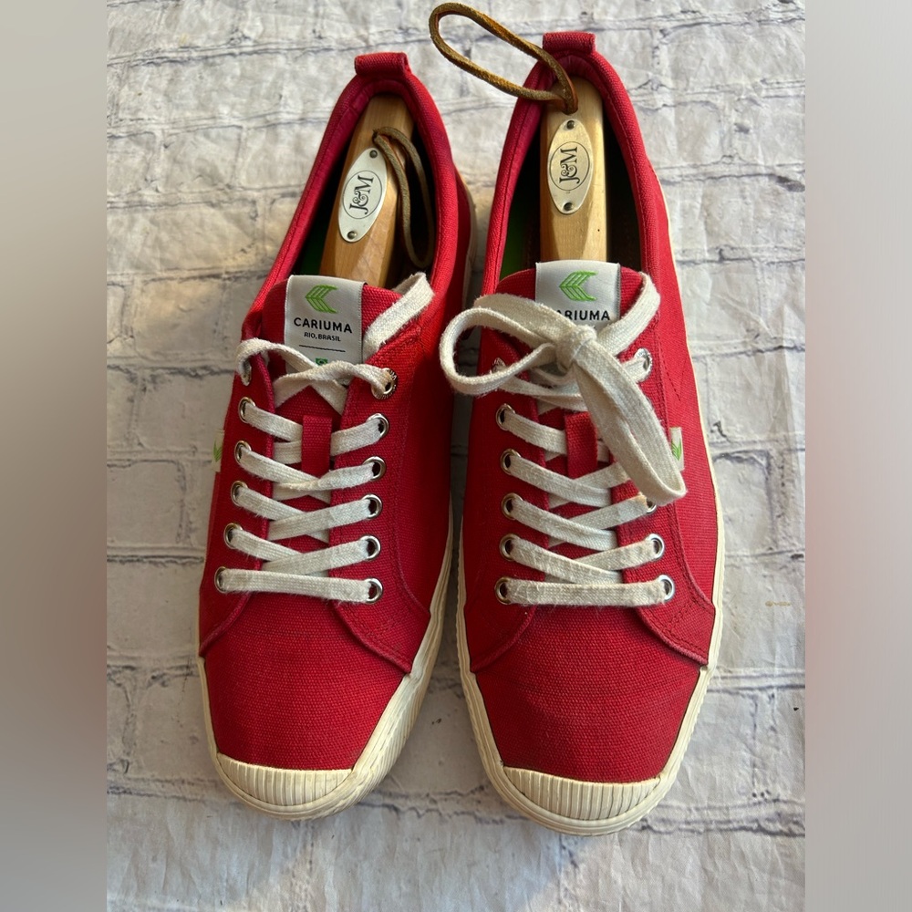 CARIUMA RIO BRASIL LOW CANVAS RED SNEAKERS MEN 11 WOMEN 12.5 LACE UPS